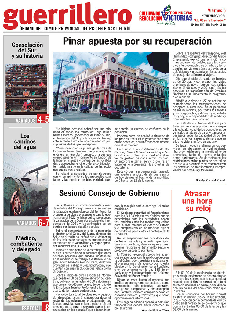 Edición impresa Periódico Guerrillero 05-11-2021